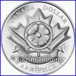 Canada 2008 End of World War I 90th Poppy $1 High Relief Silver Proof Dollar