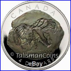 Canada 2009 Dinosaur Fossil Tyrannosaurus Rex $4 Pure Silver Proof T. Rex