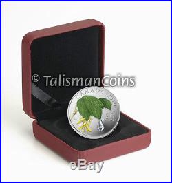 Canada 2010 Color $20 Silver Proof Maple Leaf SML with Swarovski Crystal Raindrop