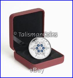 Canada 2010 Crystal Snowflake $20 Pure Silver Proof with BLUE Swarovski Crystals