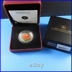 Canada 2011 $20 Fine Silver Coin TULIP with LADYBUG Venetian Glass BOX & COA