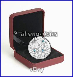 Canada 2011 Snowflake $20 Pure Silver Proof with MONTANA Blue Swarovski Crystals