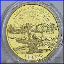 Canada 2013 $100 100th Anniversary Canadian Arctic Expedition 14k Gold Proof