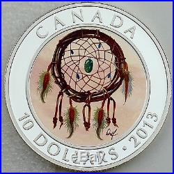 Canada 2013 $10 Dreamcatcher 99.99% Pure Silver Hologram Color Proof Coin Canada 2013 $10 Dreamcatcher 99.99% Pure Silver Hologram Color Proof Coin