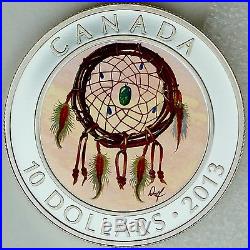 Canada 2013 $10 Dreamcatcher 99.99% Pure Silver Hologram Color Proof Coin Canada 2013 $10 Dreamcatcher 99.99% Pure Silver Hologram Color Proof Coin