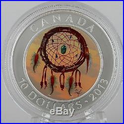 Canada 2013 $10 Dreamcatcher 99.99% Pure Silver Hologram Color Proof Coin Canada 2013 $10 Dreamcatcher 99.99% Pure Silver Hologram Color Proof Coin