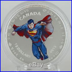Canada 2013 $15 Modern Day Superman 1/2 oz. Pure Silver Color Proof Coin