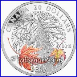 Canada 2013 $20 Pure Maple Leaf Autumn Canopy Pure Silver Color Proof
