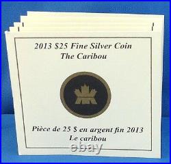 Canada 2013 $25 Caribou 1 oz. Pure Silver Proof Coin O Canada Series #4