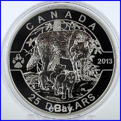 Canada 2013 $25 Wolf Family O Canada Series 1 oz 99.99% Pure Silver Proof