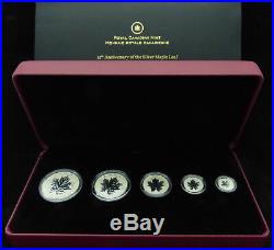 Canada 2013 25th Anniversary Silver Maple Leaf Fine Silver Fractional Set