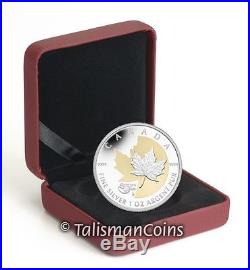 Canada 2013 25th Anniversary of SML $5 Pure Silver Maple Leaf Gold Plating