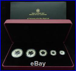 Canada 2013 25th Anniversary of the Maple Leaf Fine Silver Fractional Set