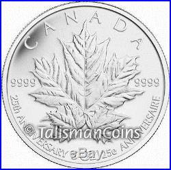 Canada 2013 25th Anniversary of the SML $50 5 Ounce Pure Silver Maple Leaf