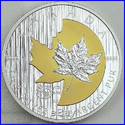 Canada 2013 $50 25th Anniversary SML 5 oz. Pure Silver, Selective Gold Plating