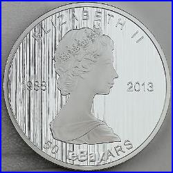 Canada 2013 $50 25th Anniversary SML 5 oz. Pure Silver, Selective Gold Plating