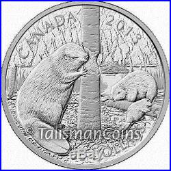 Canada 2013 Beaver Family $50 Five 5 Ounce Pure Silver Proof MINTAGE 1,500