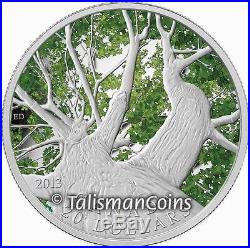 Canada 2013 Color $20 Pure Silver Maple Leaf Spring Maple Canopy Flora Proof