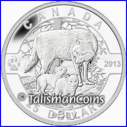 Canada 2013 Oh! Canada #6 Mother Wolf & Baby Cubs $25 1 Oz Pure Silver Proof
