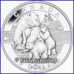 Canada 2013 Oh! Canada Series 4 Mother Polar Bear w Baby Cubs $25 1 Oz Silver
