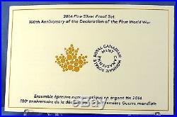 Canada 2014 100th Anniversary Declaration 1st World War Fine Silver Proof Set