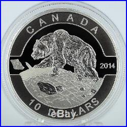 Canada 2014 $10 Grizzly Bear 1/2 oz. 99.99% Pure Silver Matte Proof