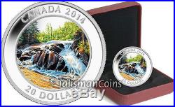 Canada 2014 Autumn Waterfalls & River Rapids $20 Pure 1 Oz Silver Color Proof