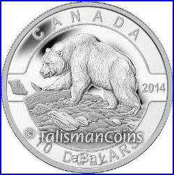 Canada 2014 O Canada Series #2 Grizzly Bear $10 Pure Silver Matte Proof