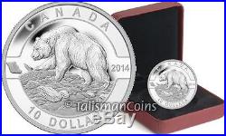 Canada 2014 O Canada Series #2 Grizzly Bear $10 Pure Silver Matte Proof