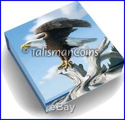 Canada 2014 Wildlife in Motion #3 $100 Bald Eagle Attack Pure Silver Matte Proof