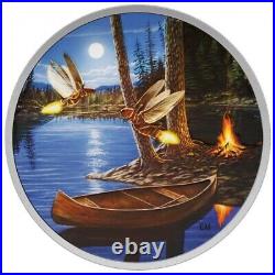 Canada 2015 $30 Fine Silver Coin. 9999 Coin Moonlight Fireflies