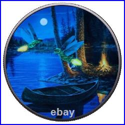 Canada 2015 $30 Fine Silver Coin. 9999 Coin Moonlight Fireflies