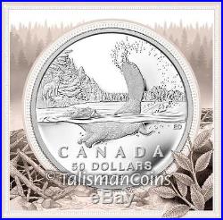 Canada 2015 $50 Commemorative Series 3 Beaver Swimming Pure Silver Matte Proof