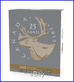 Canada 2015 Big Coins Series #2 Caribou 25 Cents 5 Oz Silver Gold Plated Quarter