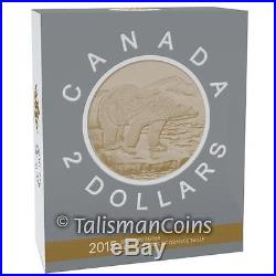 Canada 2015 Big Coins Series #6 Polar Bear $2 Toonie 5 Oz Silver Gold Plated Prf Canada 2015 Big Coins Series #6 Polar Bear $2 Toonie 5 Oz Silver Gold Plated Prf