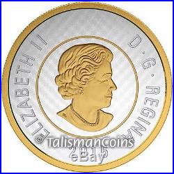 Canada 2015 Big Coins Series #6 Polar Bear $2 Toonie 5 Oz Silver Gold Plated Prf Canada 2015 Big Coins Series #6 Polar Bear $2 Toonie 5 Oz Silver Gold Plated Prf