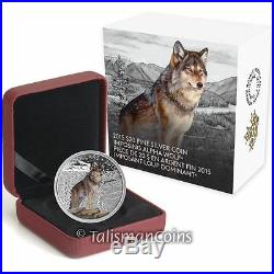 Canada 2015 Iconic Canadian Animals #8 Imposing Alpha Male Wolf $20 Silver Proof