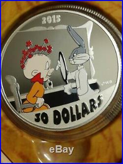 Canada 2015 Looney Tunes $30 2 oz Pure Silver Coin The Rabbit of Seville