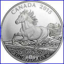 Canada 2015 Wildlife in Motion $100 Commemorative #5 Horse Galloping Pure Silver