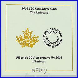 Canada 2016 $20 The Universe 1 oz Pure Silver Luminescent Borosilicate Glass