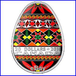 Canada 2016 20$ Traditional Ukrainian Pysanka 1oz Silver Coloured Coin