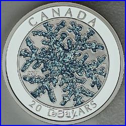 Canada 2017 $20 Snowflake 1 oz. 99.99% Pure Silver Color Enameled Proof