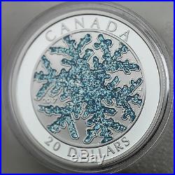 Canada 2017 $20 Snowflake 1 oz. 99.99% Pure Silver Color Enameled Proof