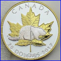 Canada 2017 $25 Timeless Icons 1 oz. Pure Silver Gold Plated Piedfort Proof Coin