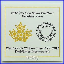 Canada 2017 $25 Timeless Icons 1 oz. Pure Silver Gold Plated Piedfort Proof Coin