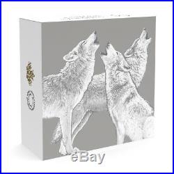 Canada 2017 Master Club Land Timber Wolf $20 Lotus Scalloped Silver Proof in OGP