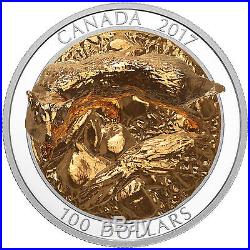 Canada 2017 Sculpture Majestic Animals #5 Howling Wolf $100 10 Oz Silver Proof