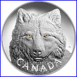 Canada 2017 Timber Wolf Enamel Eyes $250 1 Kilogram Silver Kilo NEW in FULL OGP