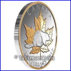 Canada 2017 Timeless Icons Beaver Maple Leaf High Relief Piedfort $25 Silver Prf