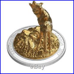Canada 2017 Wolf Majestic Animals Sculpture $100 10 Oz Gilt Silver + Full OGP